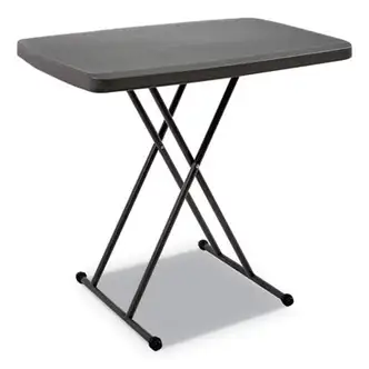 IndestrucTable Classic Personal Folding Table, 30" x 20" x 25" to 28", Charcoal