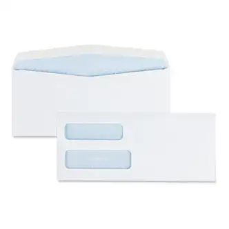 Double Window Security-Tinted Check Envelope, #10, Commercial Flap, Gummed Closure, 4.13 x 9.5, White, 500/Box