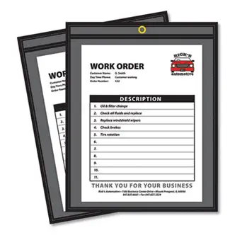 Shop Ticket Holders, Stitched, One Side Clear, 75 Sheets, 9 x 12, 25/Box