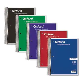 Coil-Lock Wirebound Notebook, 3-Hole Punched, 5-Subject, Medium/College Rule, Randomly Assorted Covers, (200) 11 x 8.5 Sheets