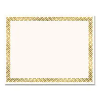 Foil Border Certificates, 8.5 x 11, Ivory/Gold with Braided Gold Border, 12/Pack