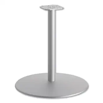 Between Round Disc Base for 30" Table Tops, 27.79" High, Textured Silver