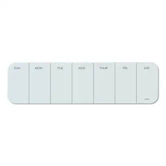Cubicle Glass Dry Erase Board, Undated One-Week, 20 x 5.5, White Surface
