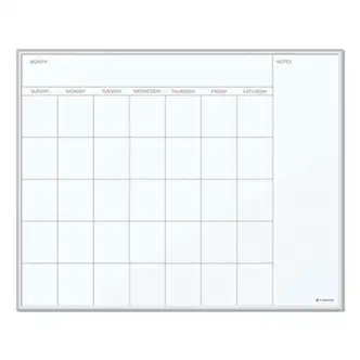 Magnetic Dry Erase Board, Undated One Month, 20 x 16, White Surface, Silver Aluminum Frame