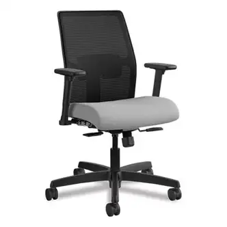 Ignition 2.0 4-Way Stretch Low-Back Mesh Task Chair, Supports 300 lb, 17" to 21" Seat Height, Frost Seat, Black Back/Base
