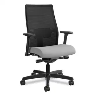 Ignition 2.0 4-Way Stretch Mid-Back Mesh Task Chair, Adjustable Lumbar Support, Frost Seat, Black Back/Base