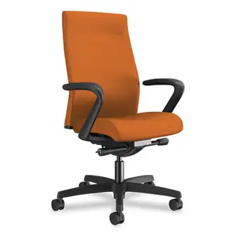 Ignition 2.0 Upholstered Mid-Back Task Chair, 17" to 22" Seat Height, Apricot Fabric Seat/Back, Black Base