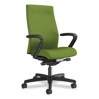 Ignition 2.0 Upholstered Mid-Back Task Chair, 17" to 22" Seat Height, Pear Fabric Seat/Back, Black Base