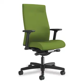 Ignition 2.0 Upholstered Mid-Back Task Chair With Lumbar, Supports 300 lb, 17" to 22" Seat, Pear Seat/Back, Black Base