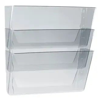 Wall File, 3 Sections, Legal Size 16" x 4" x 14", Clear, 3/Set