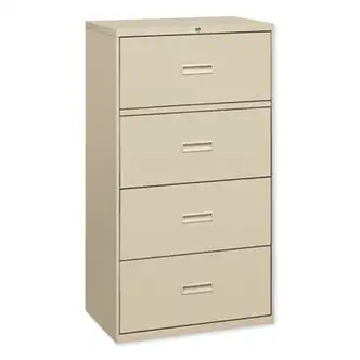 400 Series Lateral File, 4 Legal/Letter-Size File Drawers, Putty, 36" x 18" x 52.5"
