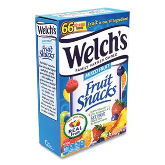 Fruit Snacks, Mixed Fruit, 0.9 oz Pouch, 66 Pouches/Box, Ships in 1-3 Business Days