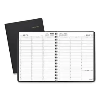 Weekly Appointment Book, 11 x 8.25, Black Cover, 14-Month (July to Aug): 2024 to 2025