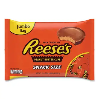 Snack Size Peanut Butter Cups, Jumbo Bag, 19.5 oz Bag, Ships in 1-3 Business Days