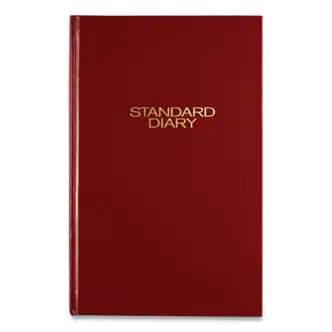 Standard Diary Daily Diary, 2024 Edition, Wide/Legal Rule, Red Cover, (200) 12 x 7.75 Sheets