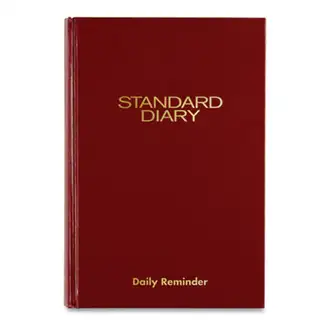 Standard Diary Daily Reminder Book, 2024 Edition, Medium/College Rule, Red Cover, (201) 8.25 x 5.75 Sheets