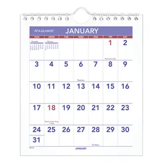 Mini Monthly Wall Calendar with Fold-Out Easel, 7 x 8, White Sheets, 12-Month (Jan to Dec): 2024