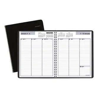 DayMinder Weekly Planner, Vertical-Column Format, 8.75 x 7, Black Cover, 12-Month (Jan to Dec): 2024