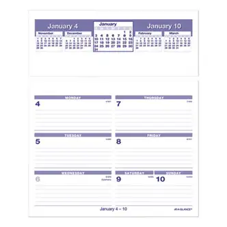 Flip-A-Week Desk Calendar Refill, 7 x 6, White Sheets, 12-Month (Jan to Dec): 2024