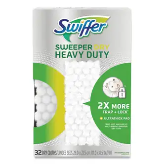 Heavy-Duty Dry Refill Cloths, White, 11 x 8.5, 32/Pack