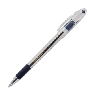 R.S.V.P. Ballpoint Pen, Stick, Medium 1 mm, Blue Ink, Clear/Blue Barrel, Dozen