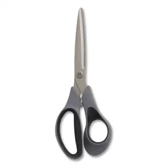 Non-Stick Titanium-Coated Scissors, 8" Long, 3.86" Cut Length, Gun-Metal Gray Blades, Gray/Black Straight Handle