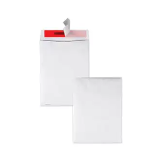 Tamper-Indicating Mailers Made with Tyvek, #10 1/2, Flip-Stik Flap, Redi-Strip Adhesive Closure, 9 x 12, White, 100/Box