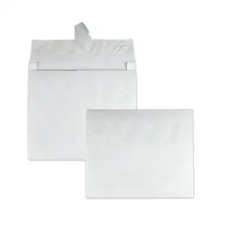 Lightweight 14 lb Tyvek Open End Expansion Mailers, #15, Square Flap, Redi-Strip Adhesive Closure, 10 x 15, White, 100/Carton