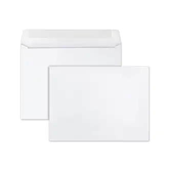 Open-Side Booklet Envelope, #10 1/2, Cheese Blade Flap, Gummed Closure, 9 x 12, White, 250/Box