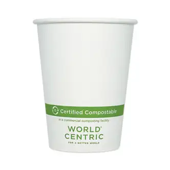 Paper Hot Cups, 12 oz, White, 1,000/Carton