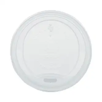 PLA Lids for Hot Cups, Fits 10 oz to 20 oz Cups, White, 1,000/Carton