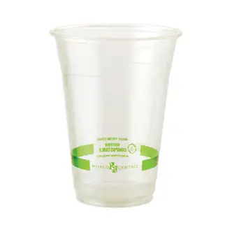 PLA Clear Cold Cups, 20 oz, Clear, 1,000/Carton