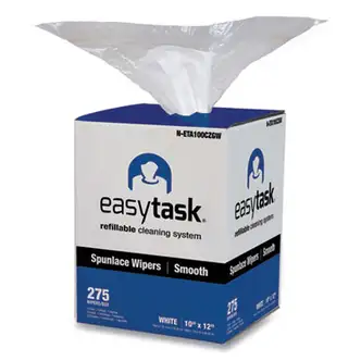 Easy Task A100 Wiper, Center-Pull, 1-Ply, 10 x 12, White, 275 Sheets/Roll with Zipper Bag