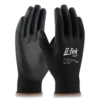 GP Polyurethane-Coated Nylon Gloves, Medium, Black, 12 Pairs