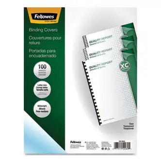 Crystals Transparent Presentation Covers for Binding Systems, Clear, with Square Corners, 11 x 8.5, Unpunched, 100/Pack