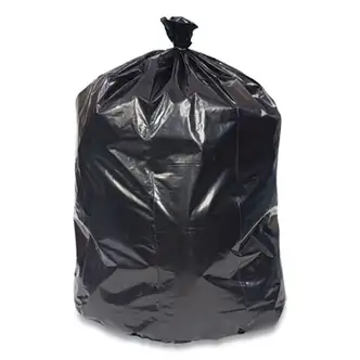 High-Density Can Liners, 56 gal, 16 to 20 mic, 43" x 48", Black, 25 Bags/Roll, 8 Rolls/Carton