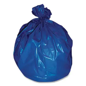 High-Density Can Liners, 45 gal, 16 to 20 mic, 40" x 48", Blue, 25 Bags/Roll, 8 Rolls/Carton