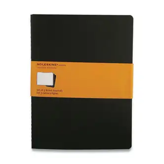 Cahier Journal, 1-Subject, Narrow Rule, Black Cover, (120) 9.75 x 7.5 Sheets, 3/Pack