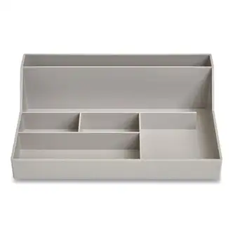 Plastic Desktop Organizer, 6 Compartments, 6.81 x 9.84 x 2.75, Gray