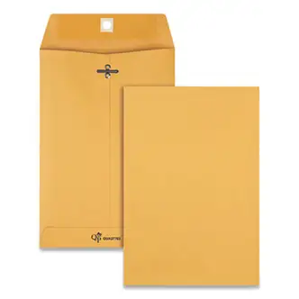 Clasp Envelope, 32 lb Bond Weight Kraft, #1 3/4, Square Flap, Clasp/Gummed Closure, 6.5 x 9.5, Brown Kraft, 100/Box