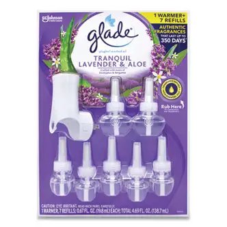 PlugIns Scented Oil Warmer and Refills, 1 Warmer/7 Refills, Lavender and Aloe, 0.67 oz, Ships in 1-3 Business Days