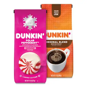 Original Blend Coffee, Dunkin Original/Polar Peppermint, 12 oz/11 oz Bag, 2/Pack, Ships in 1-3 Business Days