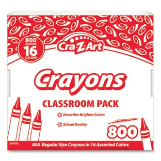Crayons, 16 Assorted Colors, 800/Pack