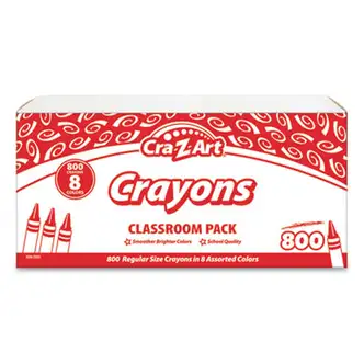 Crayons, 8 Assorted Colors, 800/Pack