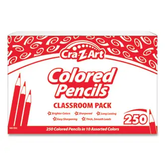 Colored Pencils Classpack, 10 Assorted Lead and Barrel Colors, 10 Pencils/Set, 25 Sets/Carton