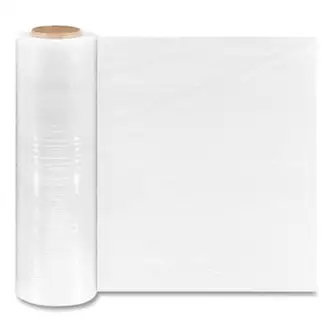 Extended Core Blown Stretch Wrap, 18" x 1,500 ft, 79-Gauge, Clear, 4/Carton