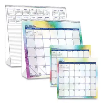 Recycled Cosmos Tent Calendar, Cosmos Artwork, 6 x 6, White/Blue/Multicolor Sheets, 12-Month (Jan to Dec): 2024