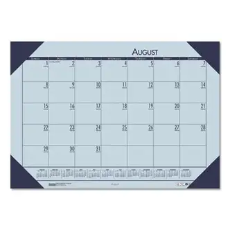 EcoTones Recycled Academic Desk Pad Calendar, 18.5 x 13, Orchid Sheets, Cordovan Corners, 12-Month (Aug to July): 2024-2025