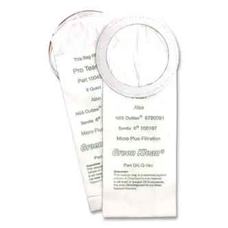 Replacement Vacuum Bags, Fits NSS Outlaw/ProTeam QuarterVac/Sandia/Sanitaire, 10/Pack
