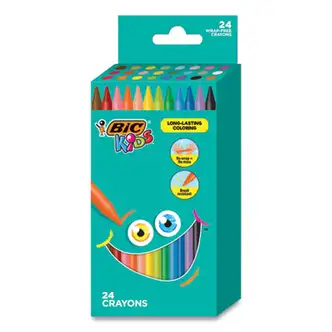 Kids Coloring Crayons, 24 Assorted Colors, 24/Pack